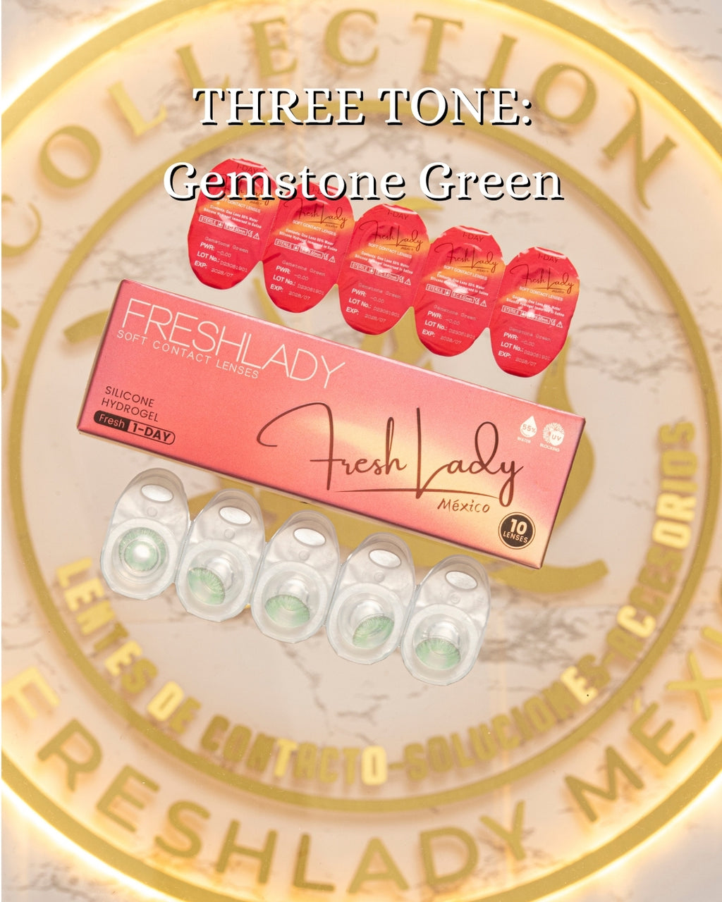 Green Gemstone: THREE TONE