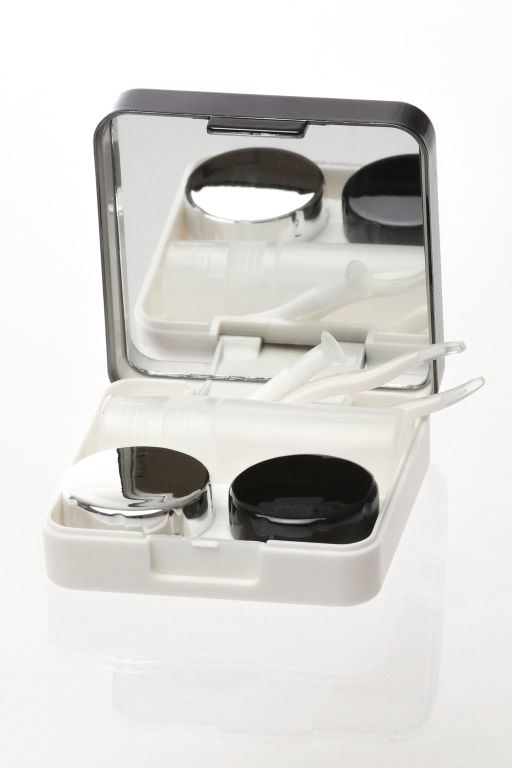 Estuche Cuadrado Negro/Plateado