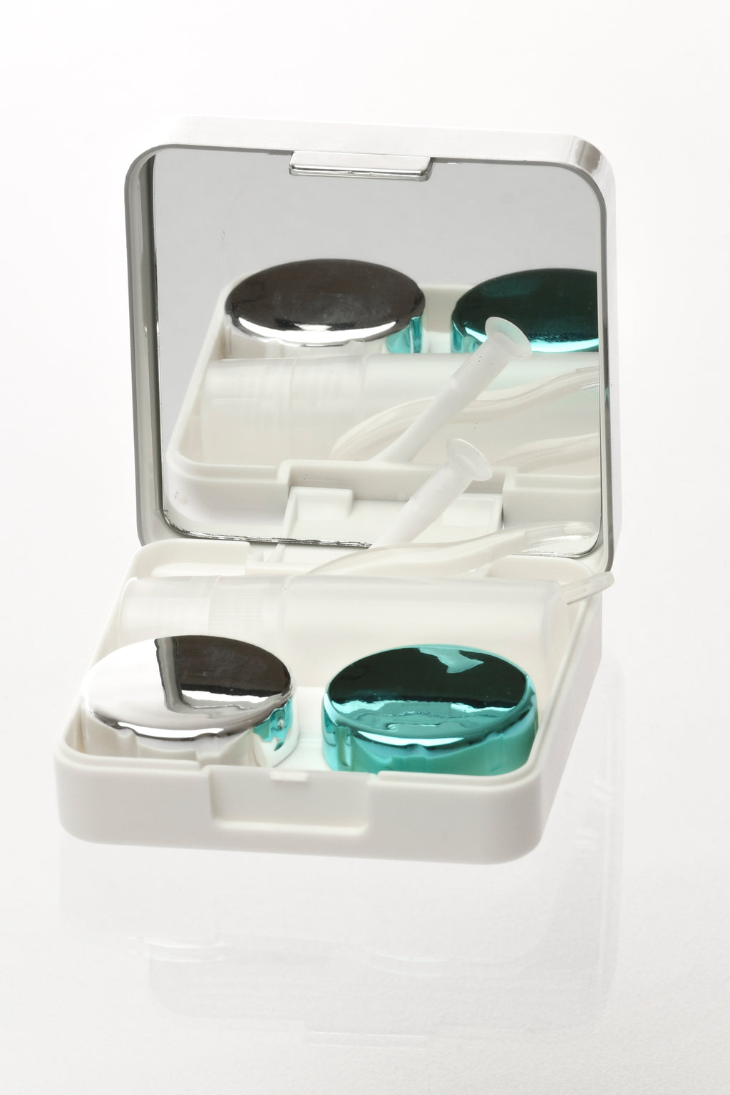Estuche Cuadrado Plateado/Azul