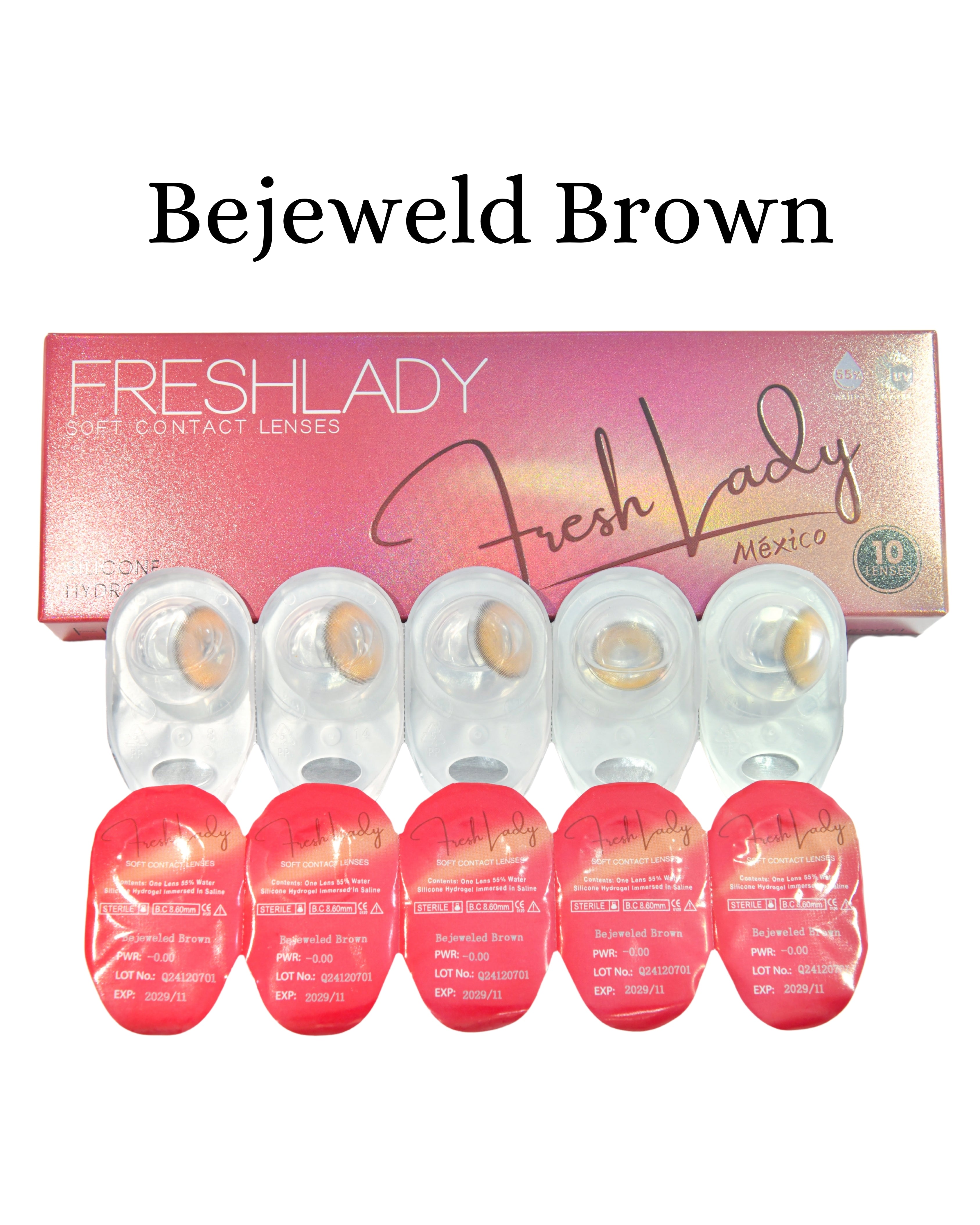Brown: BEJEWELD CAJA de 10 lentes