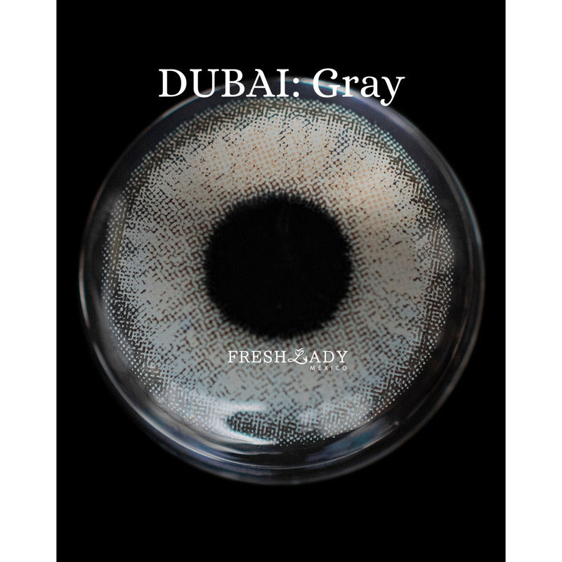 Pupilentes De Colores Freshlady Dubai Incluyen Estuche Gray Dubai
