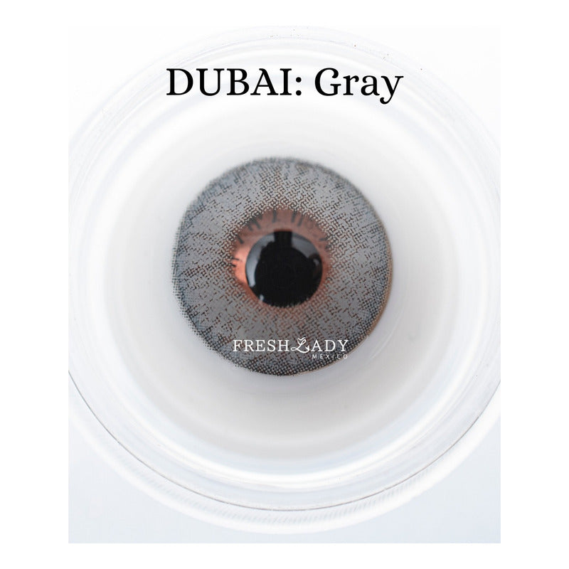 Pupilentes De Colores Freshlady Dubai Incluyen Estuche Gray Dubai
